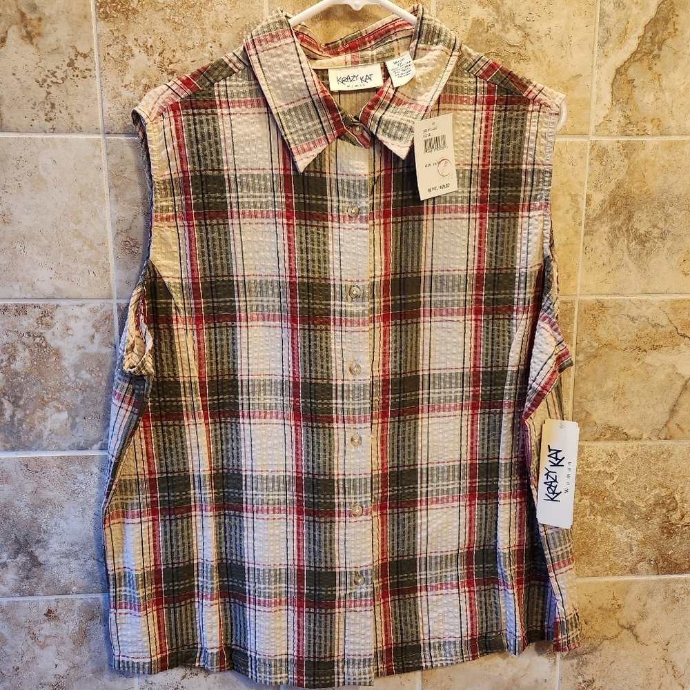 Krazy Kat Plaid Blouse